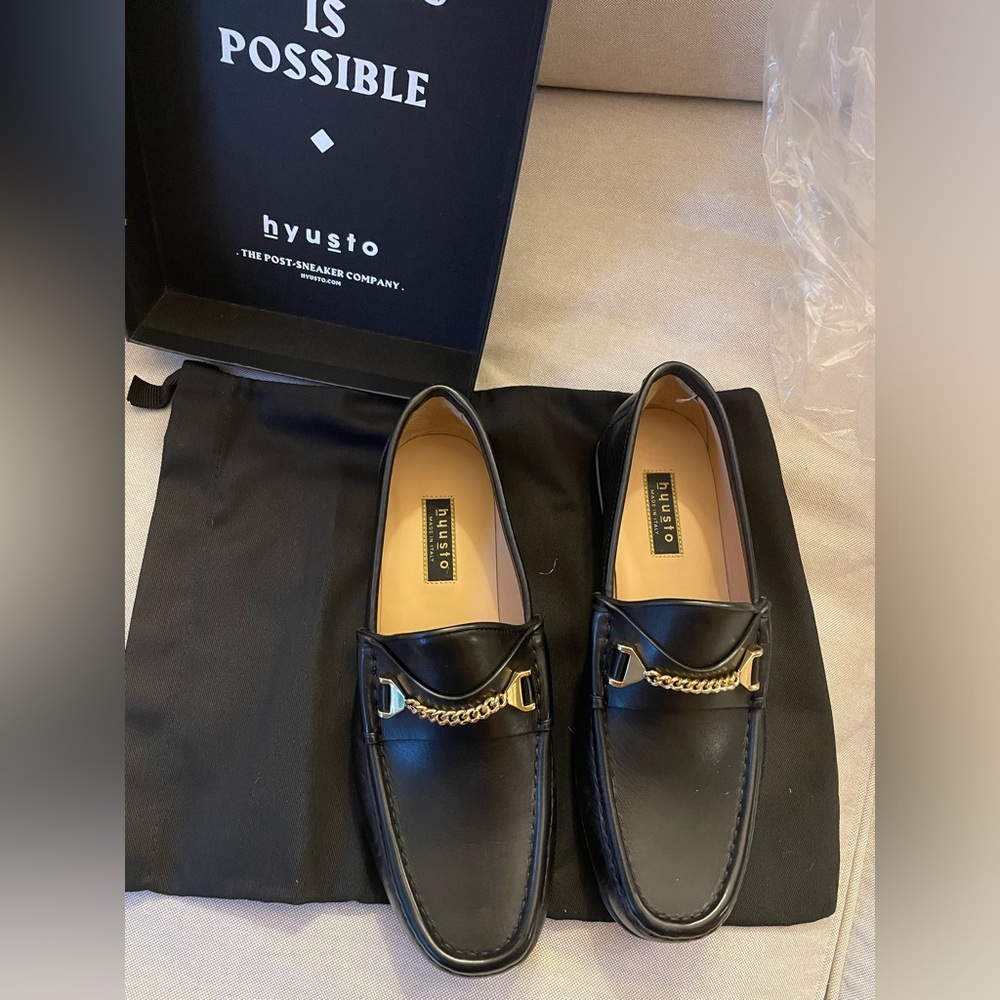 Hyusto Mick Moccasin Black Leather Loafers